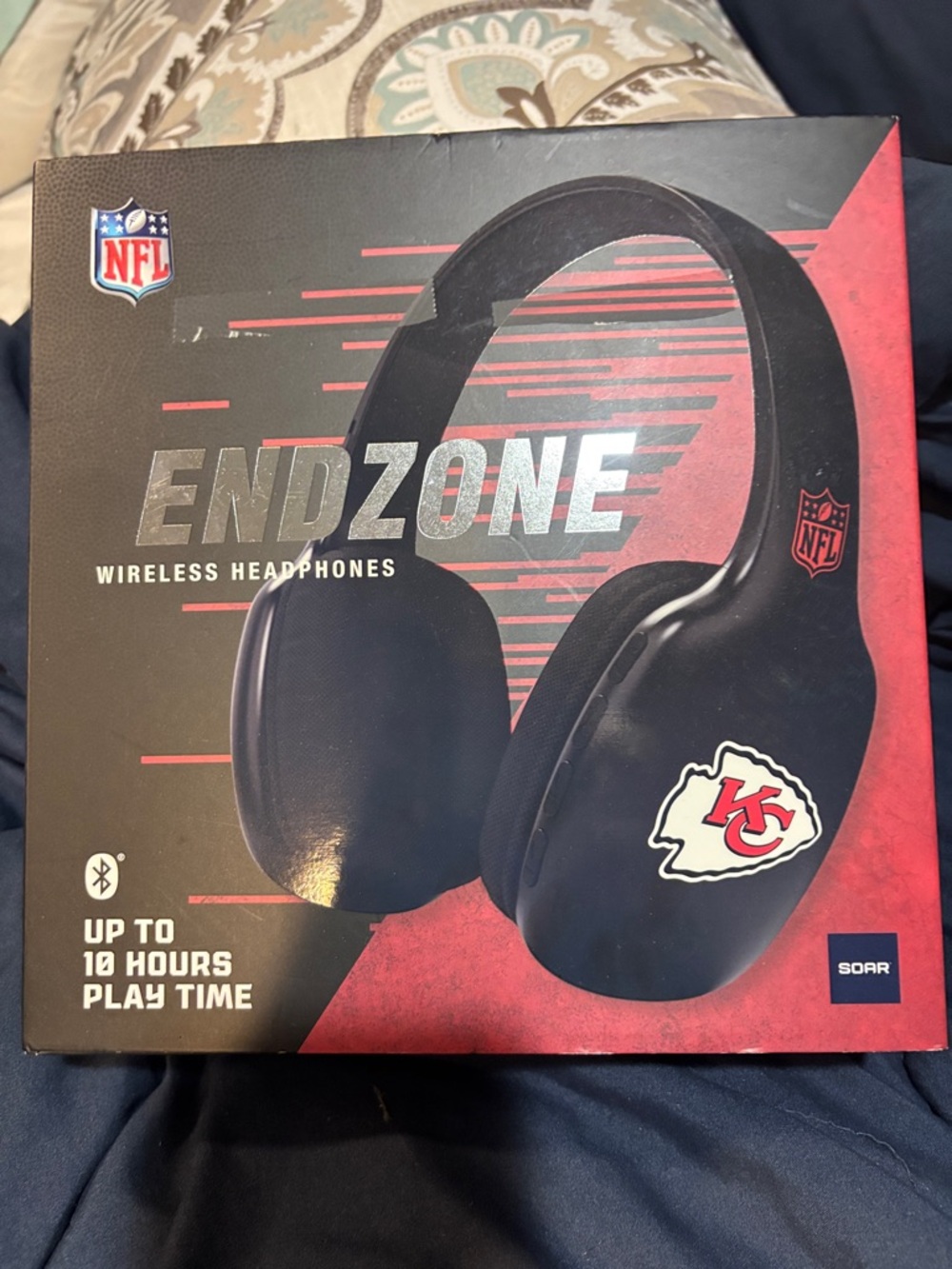 NWT NFL Kansas City Chiefs Black Red Endzone Wireless Over-Ear Headphones